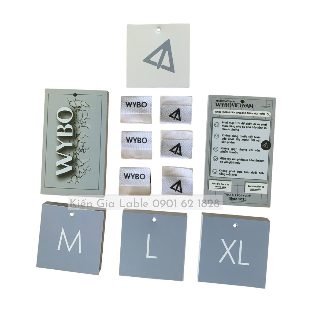 Mác vải - tag giấy gắn áo thun nam