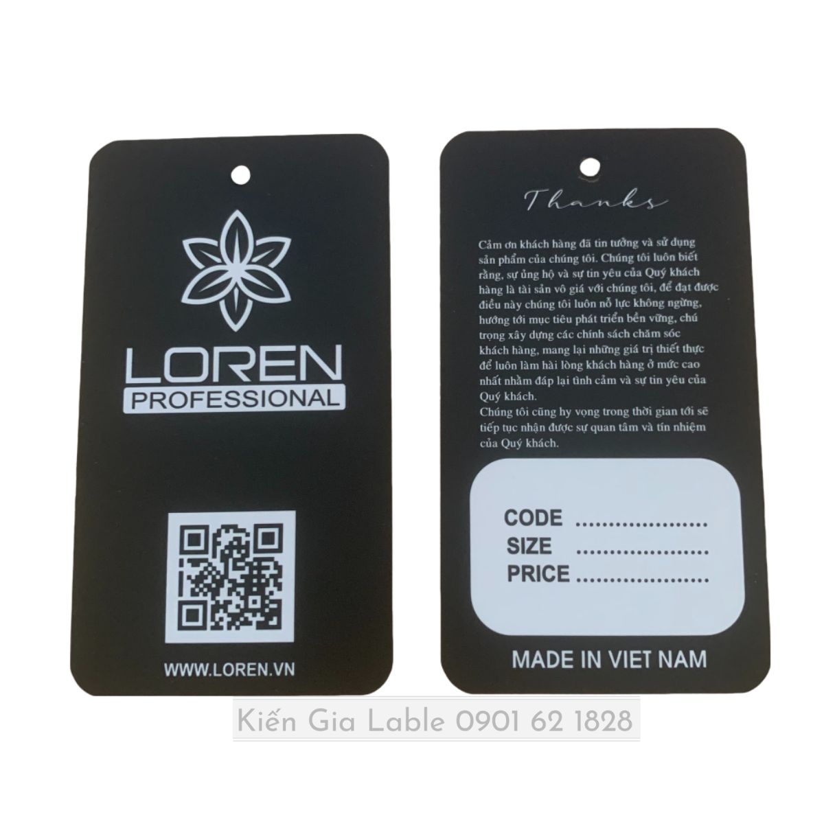 Tag giấy bế bo 4 góc