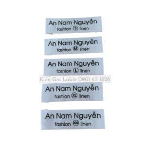 Mác vải satin lụa gắn cổ áo chia size